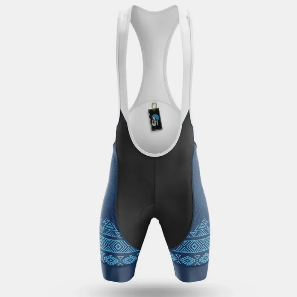 Cycling Bibs Blue Pattern White/Black/Blue