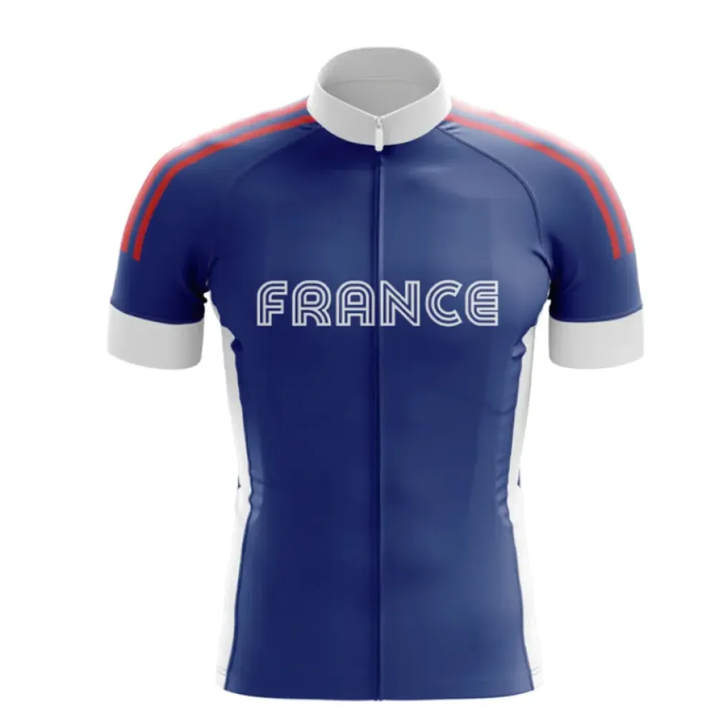 France Retro Cycling Jersey Retro Navy/Red/White