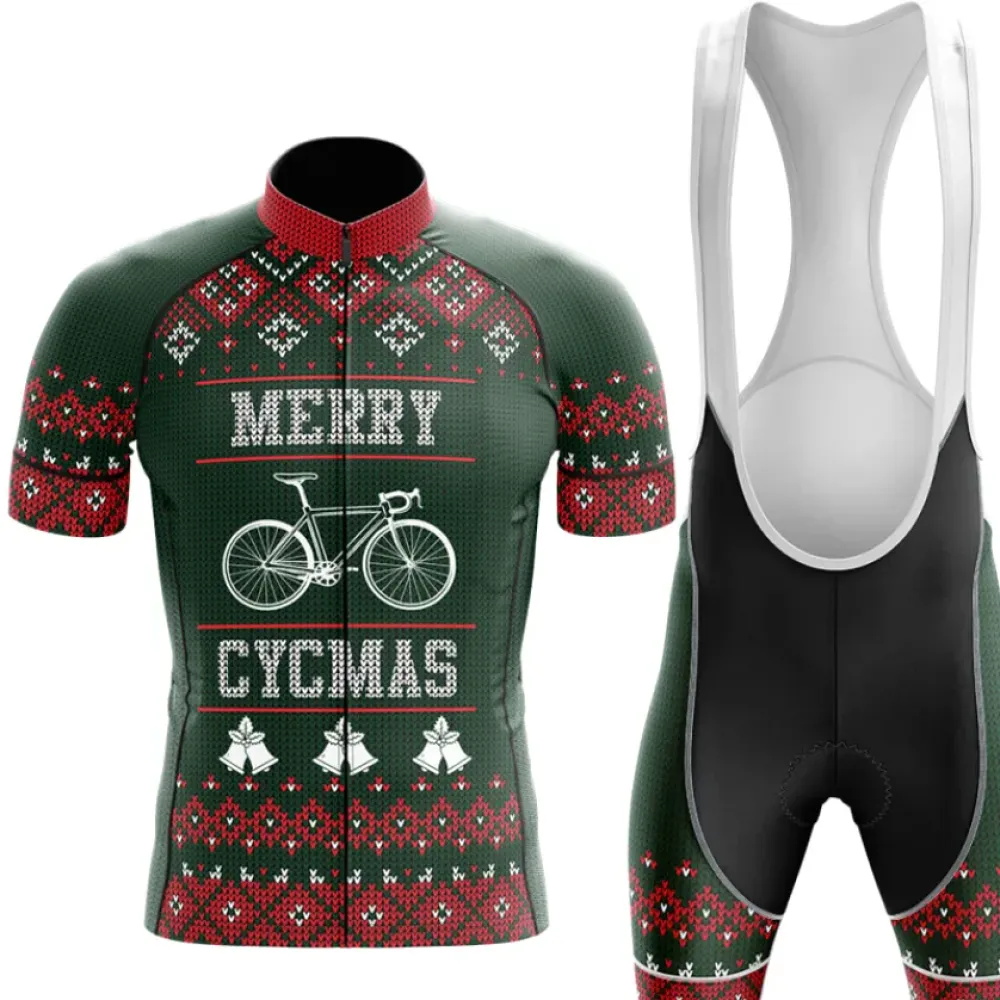 Cycling Kit Merry Cycmas Green/Red/Black