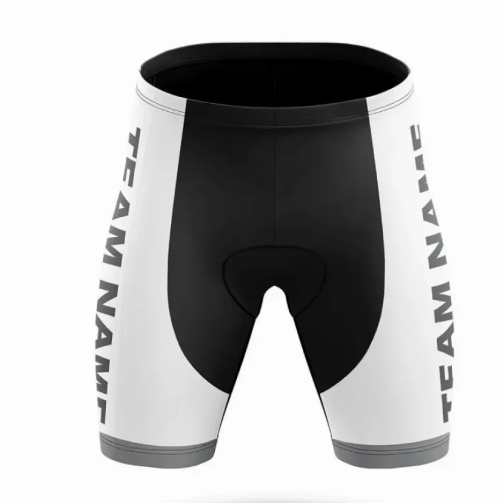 Custom Team Name M2 Grey/White/Black Women's Cycling Shorts