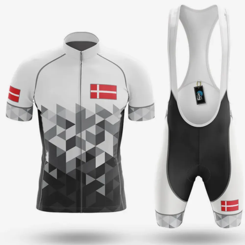 Denmark V20s Cycling Kit Full Set Geometric White/Black/Grey