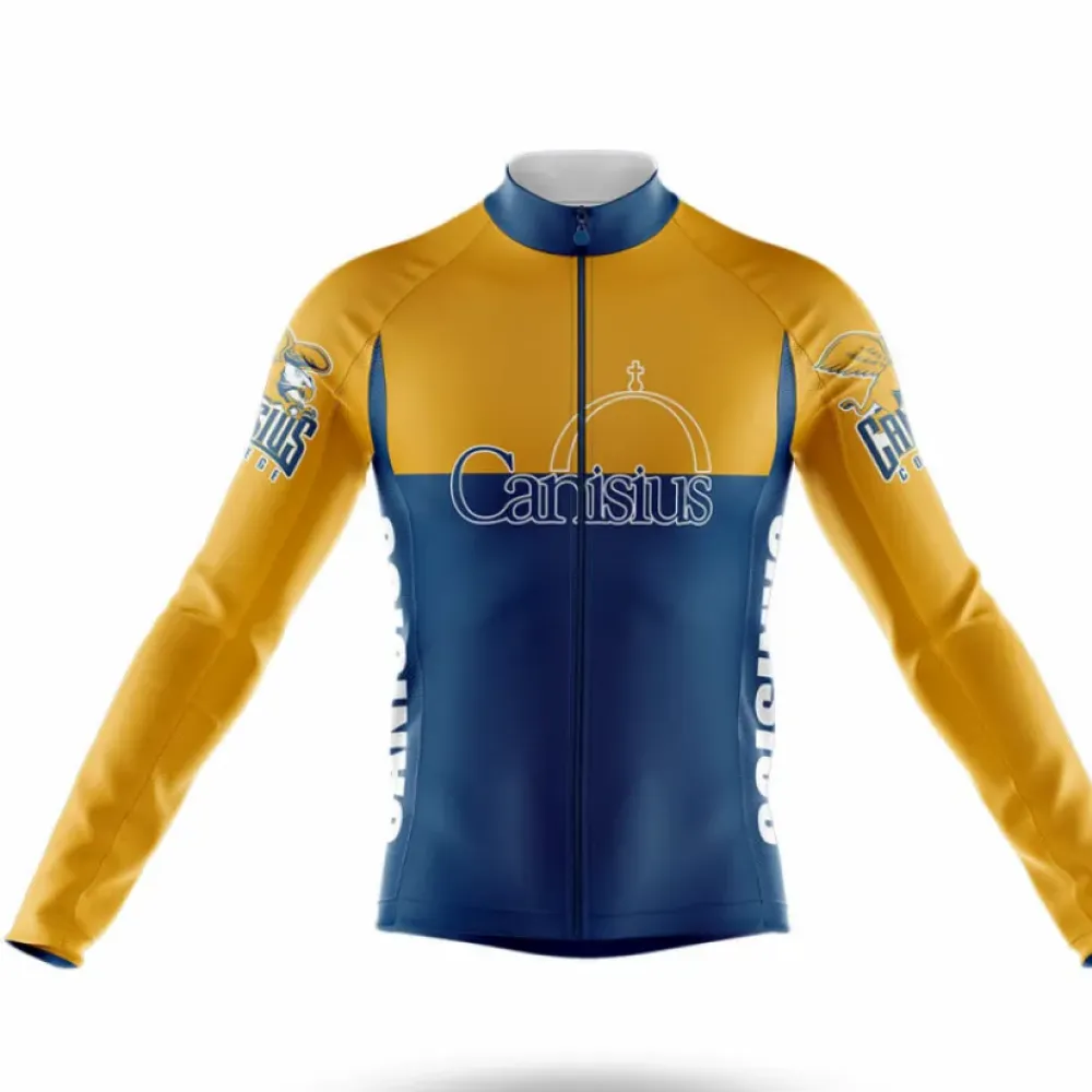 Canisius College Long Sleeve Cycling Jersey Ver.2 Feature Navy/Yellow/Gold