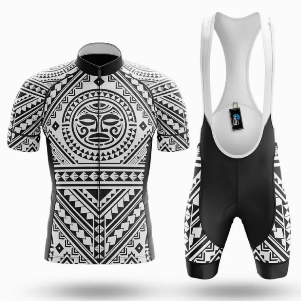 Cycling Kit Polynesian Maori Tattoo Black/White/Grey