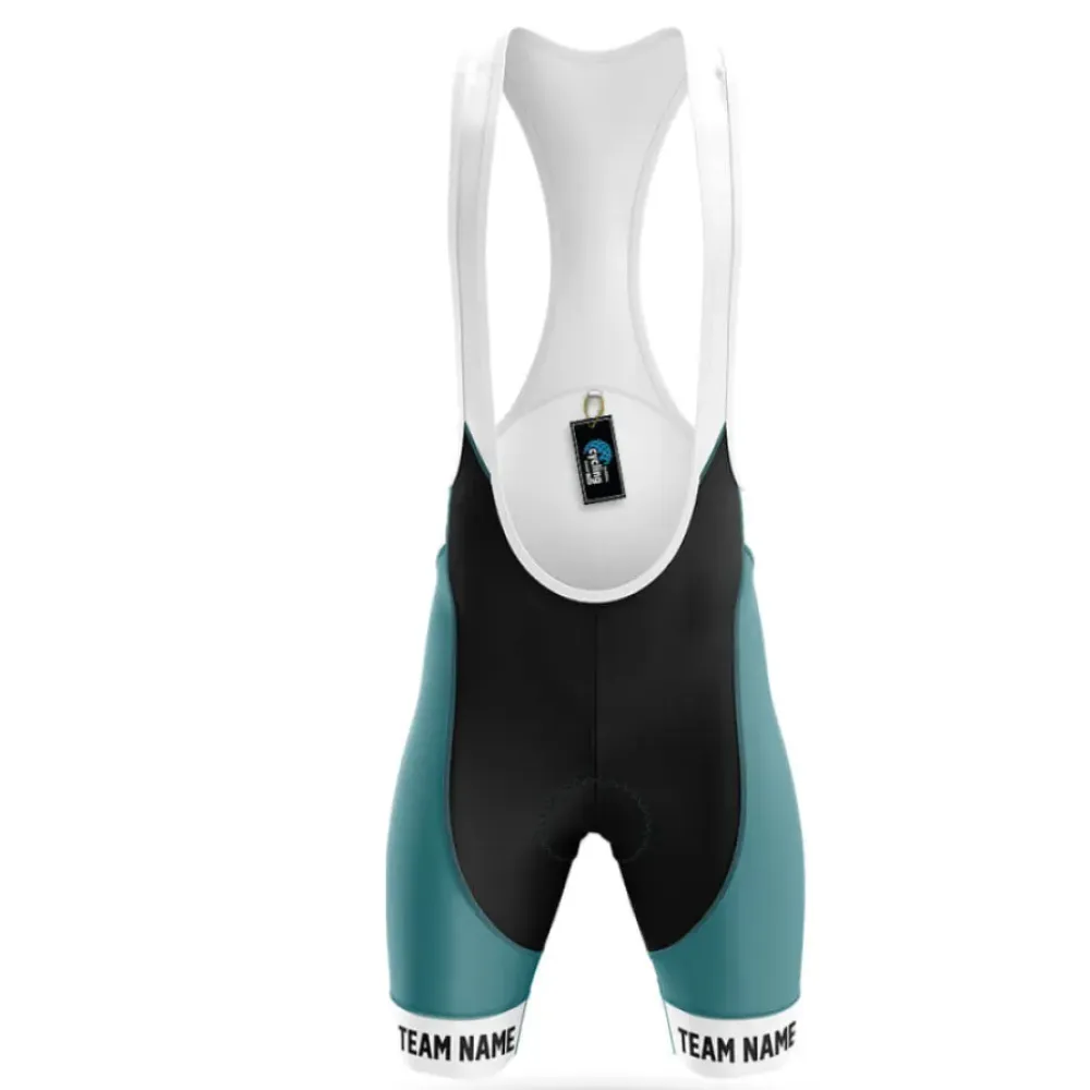 Cycling Bibs S6 Custom Team Name White/Teal/Black