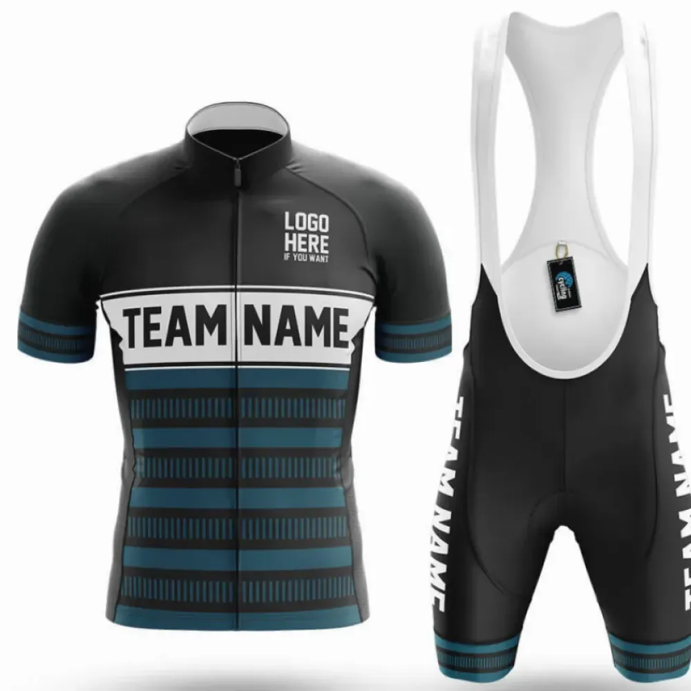 Cycling Kit Custom Team Name Black/Teal/White