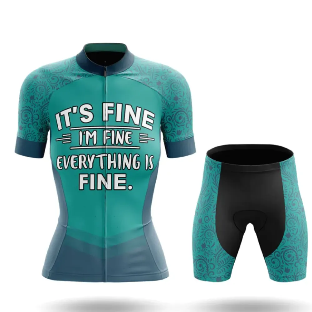 Cycling Kit It's Fine Teal/Black/Green