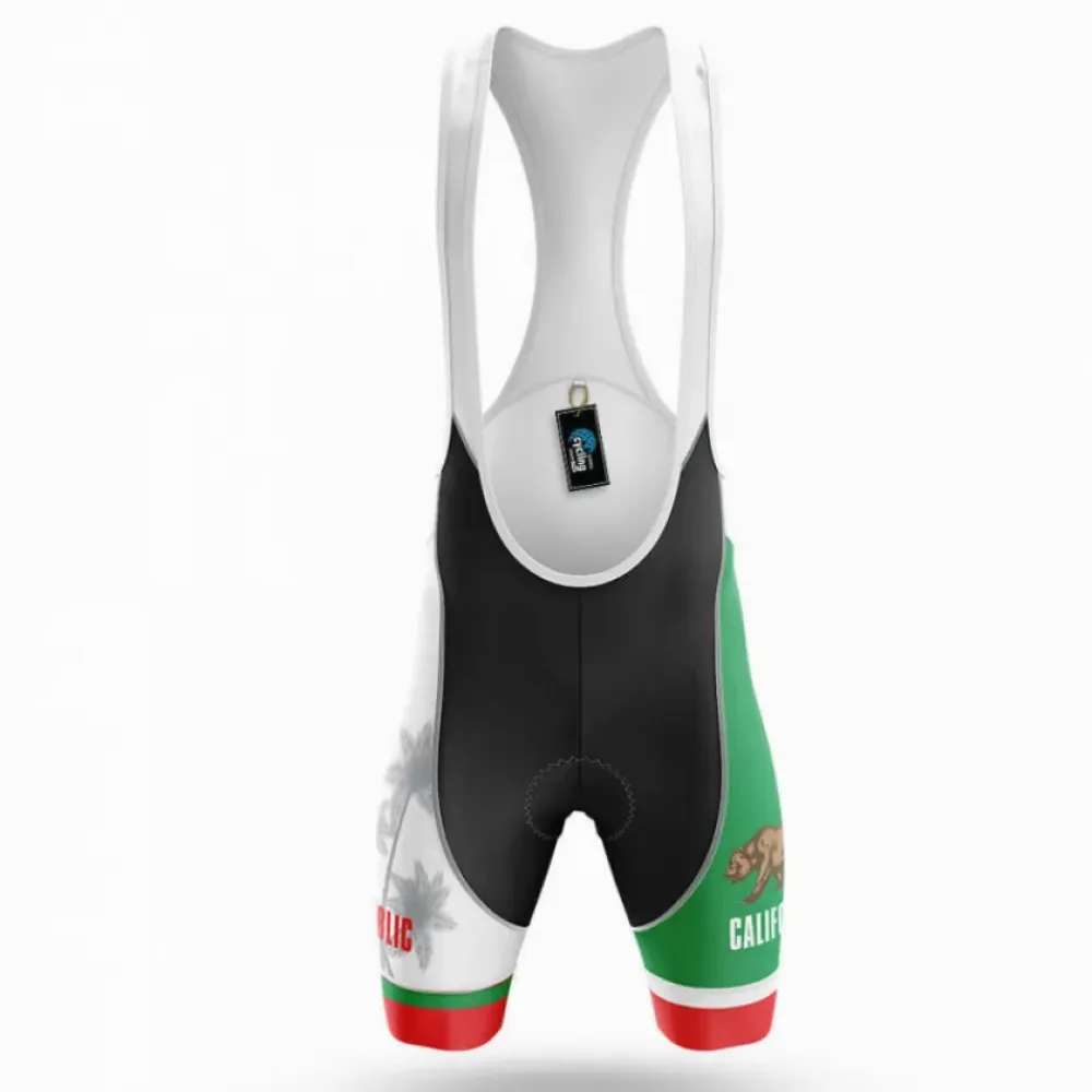California Flag Cycling Bibs Feature Green/Red/White