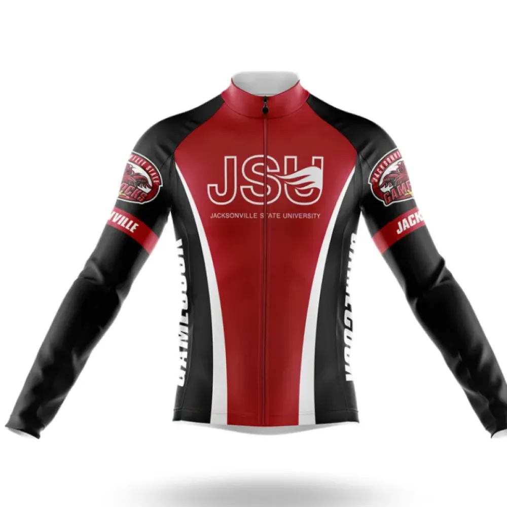 Jacksonville State University Long Sleeve Cycling Jersey Red/Black/White