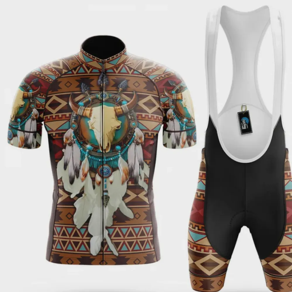Cycling Kit Native Bison Skull Brown/Teal/Black