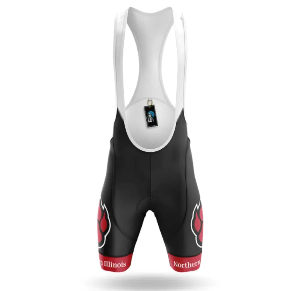 Northern Illinois Cycling Bibs Breathable Black/Red/White