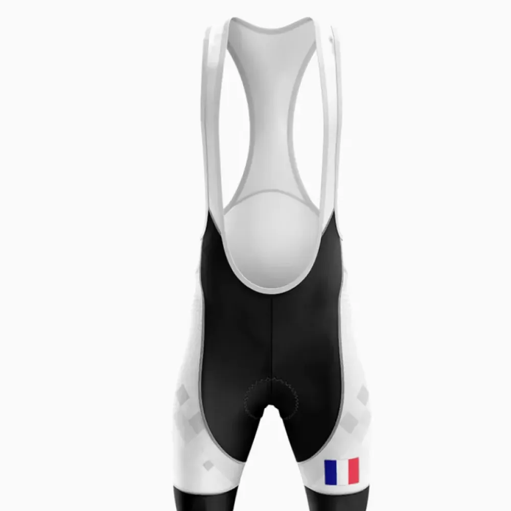 France Women Cycling Bibs White/Black/France Flag