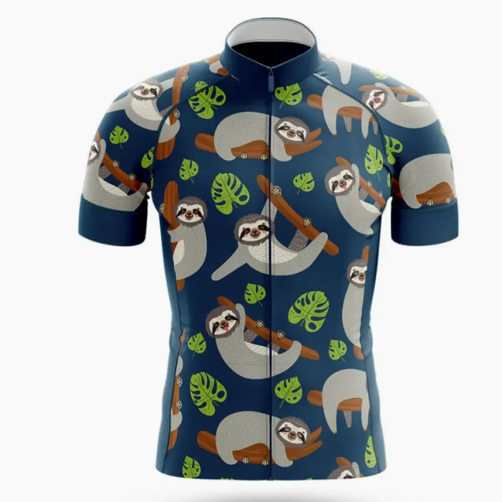 Sloth Cycling Jersey Ver.3 Lazy Jungle Navy/Green/Blue