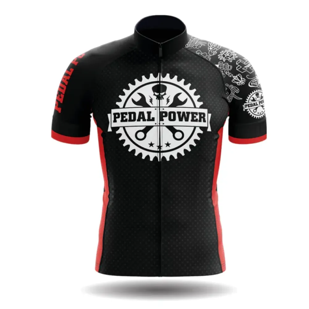 Pedal Power Cycling Jersey Ver.3 Powerful Gear Black/Red/White
