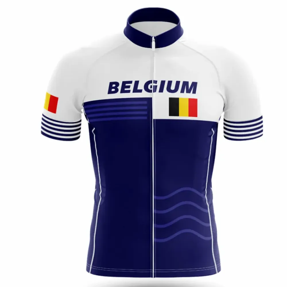 Belgium V19 Cycling Jersey Navy/White/Yellow