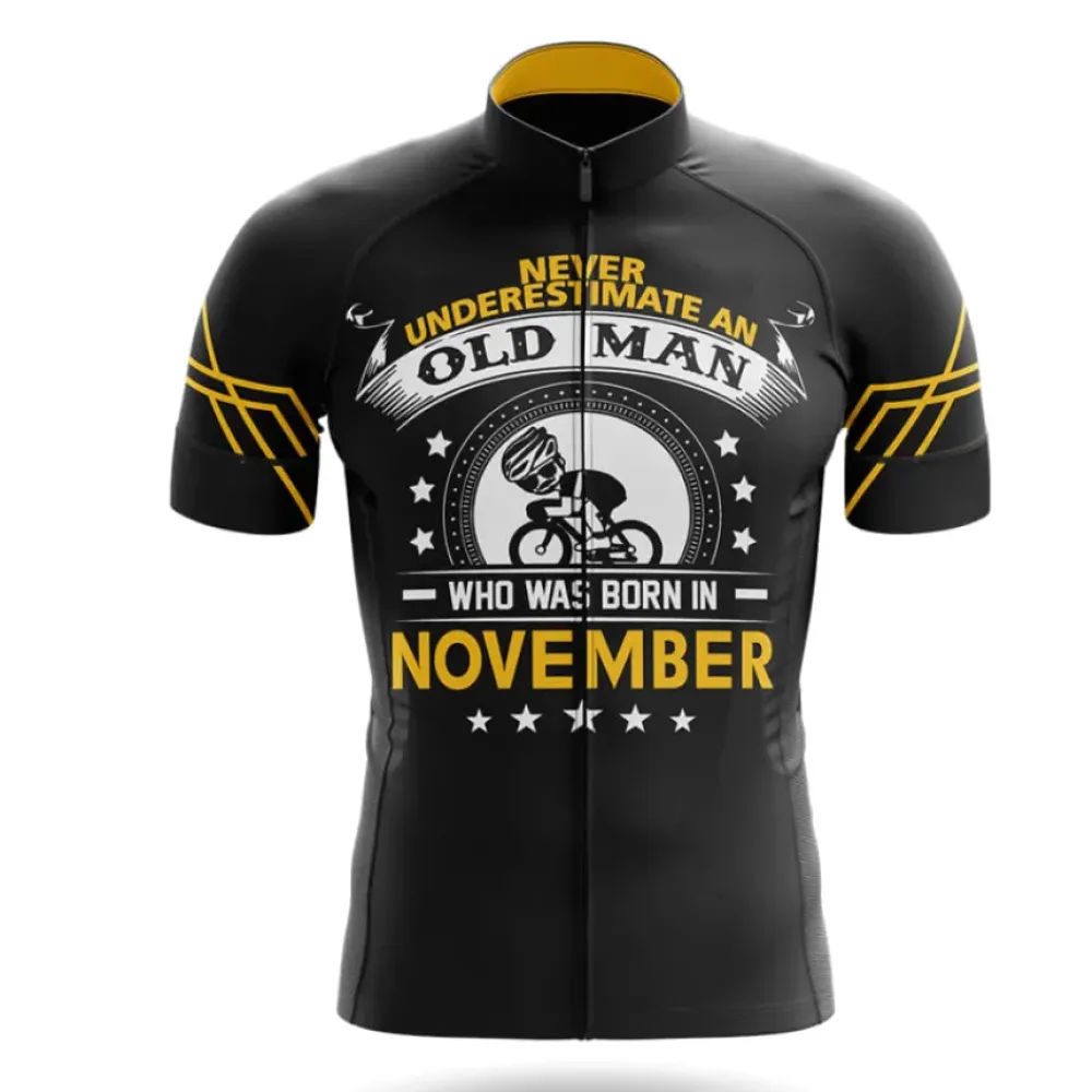 November Cycling Jersey Bold Design Black/Yellow/White