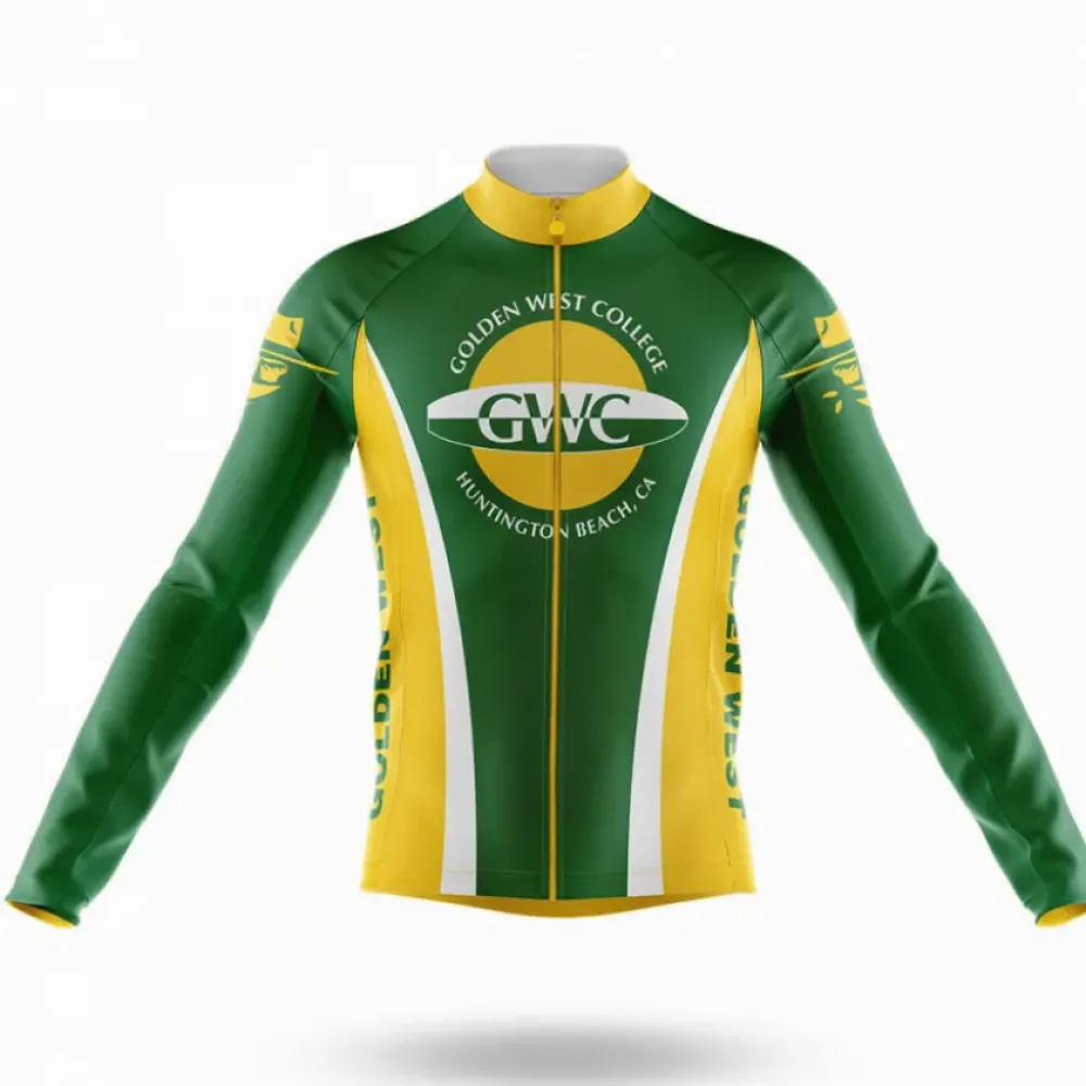 Golden West College Long Sleeve Cycling Jersey Green/Yellow/White