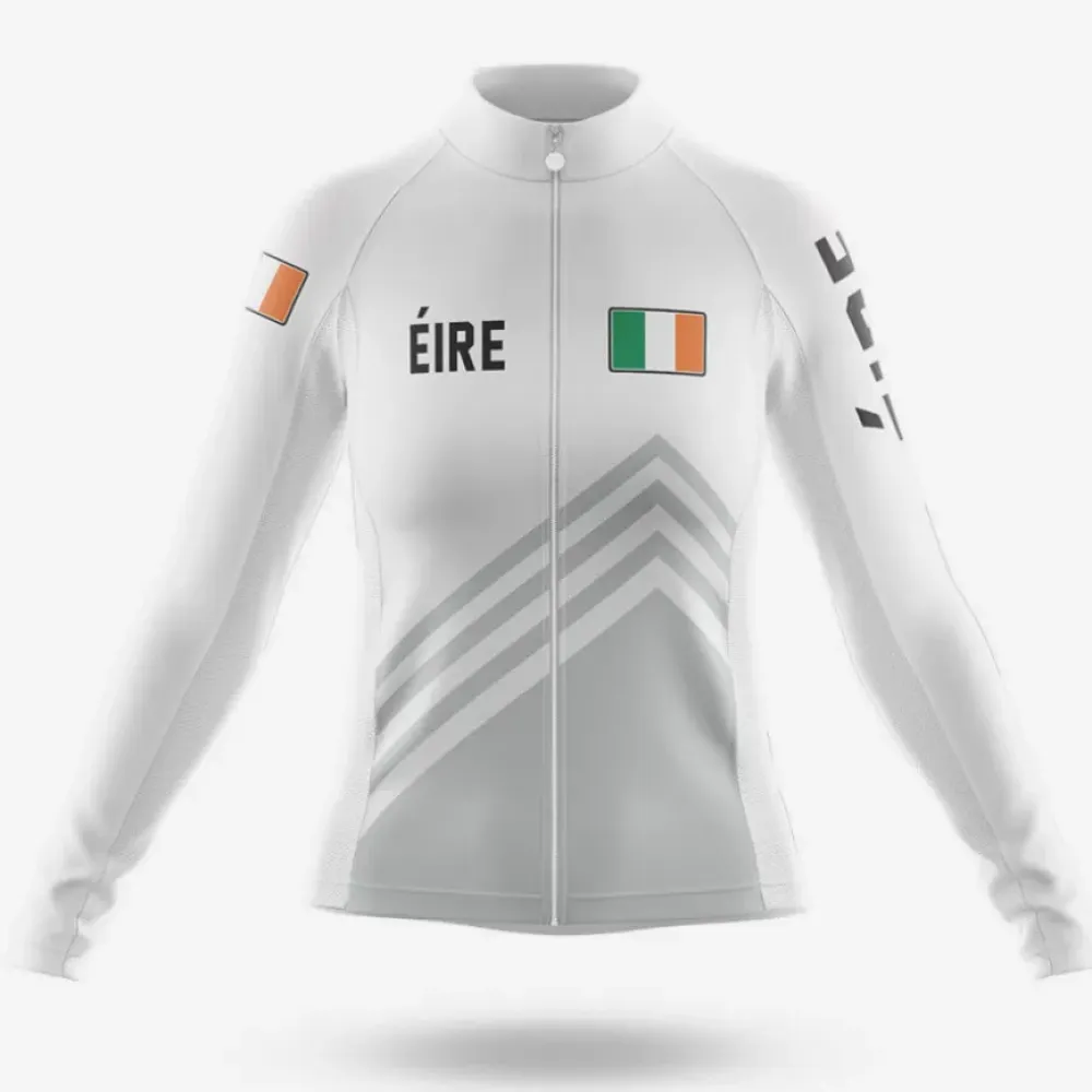 Éire S5 White Long Sleeve Cycling Jersey //