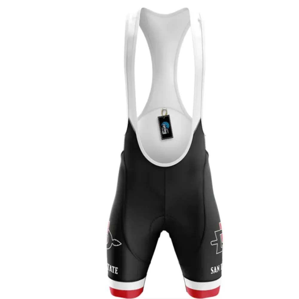 San Diego State Cycling Bibs Comfortable Black/Red/White