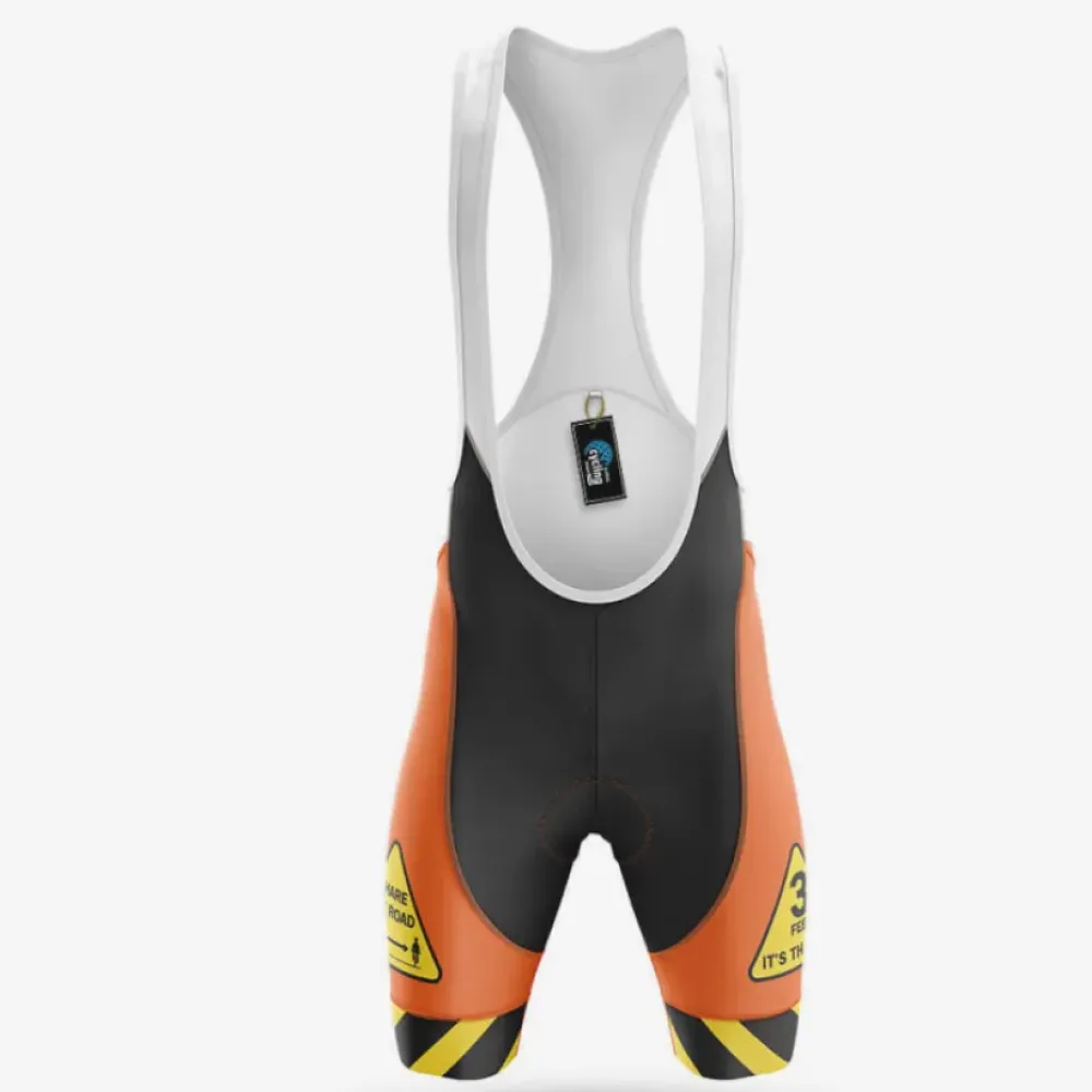 3 Feet Cycling Bibs Breathable Orange/Black/Yellow