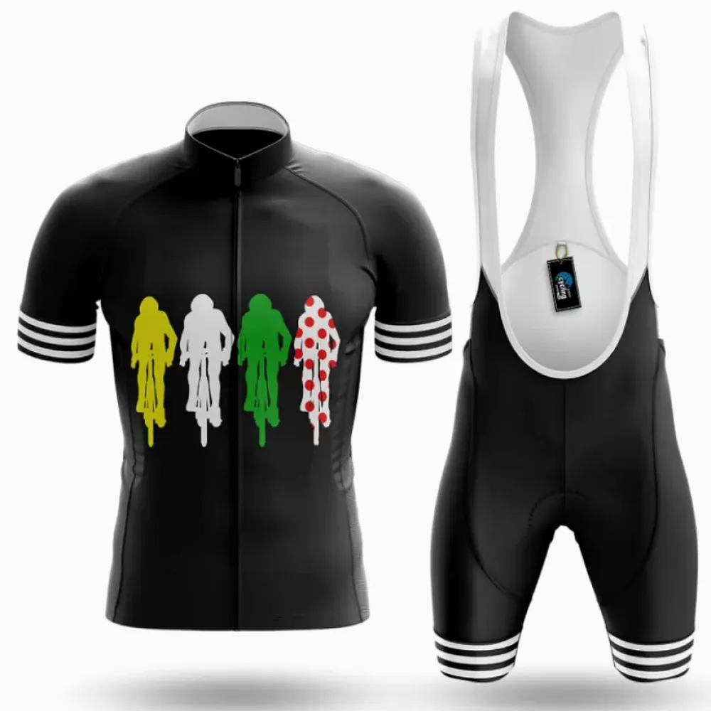 Cycling Kit Colored Cyclists Black/Green/Yellow