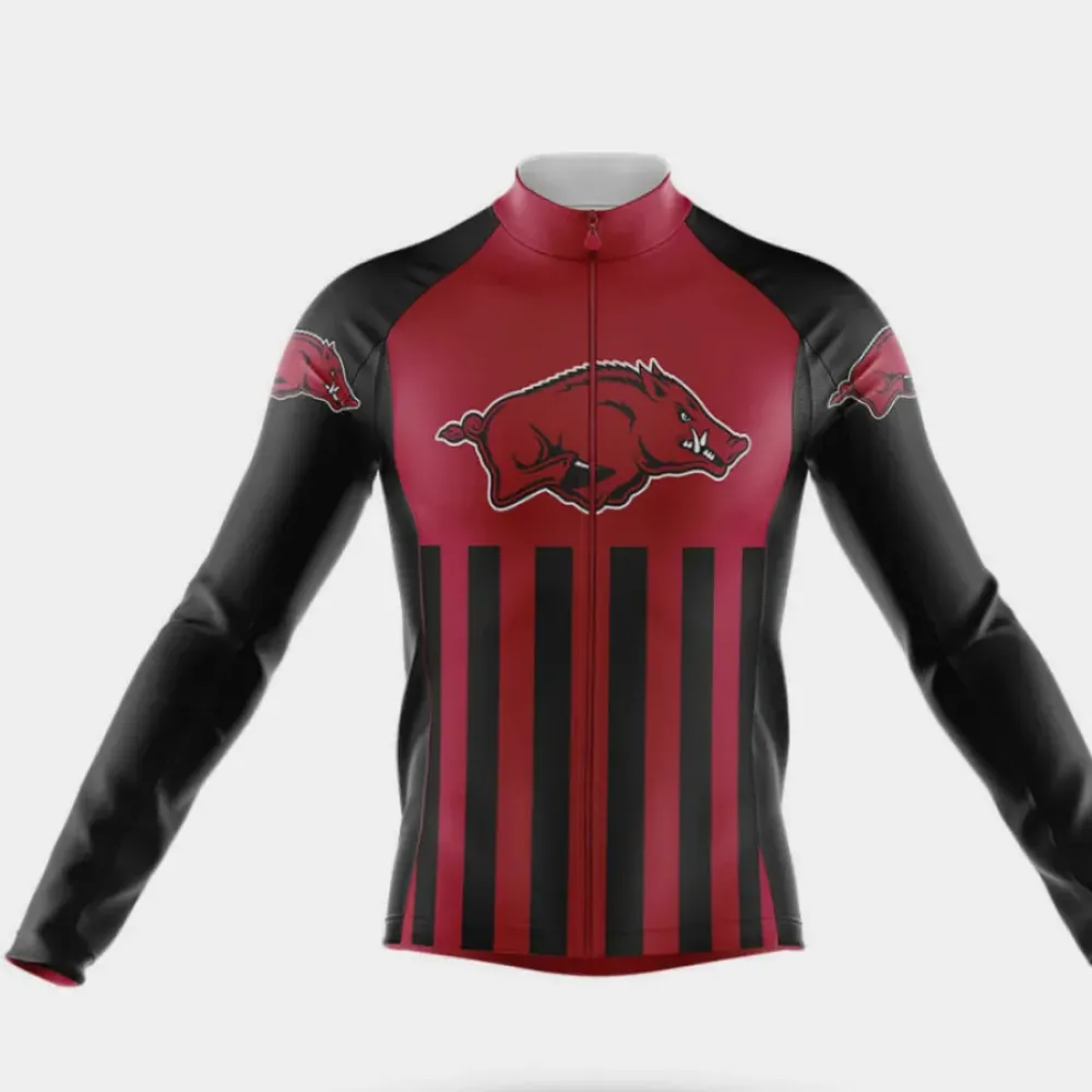 University of Arkansas USA Cycling Jersey Long Sleeve Red/Black/Purple