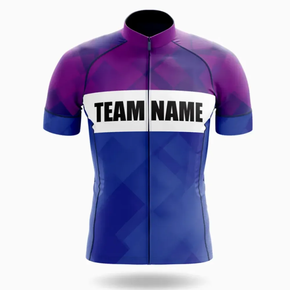 Custom Team Name V8 Cycling Jersey Purple/Blue/Purple