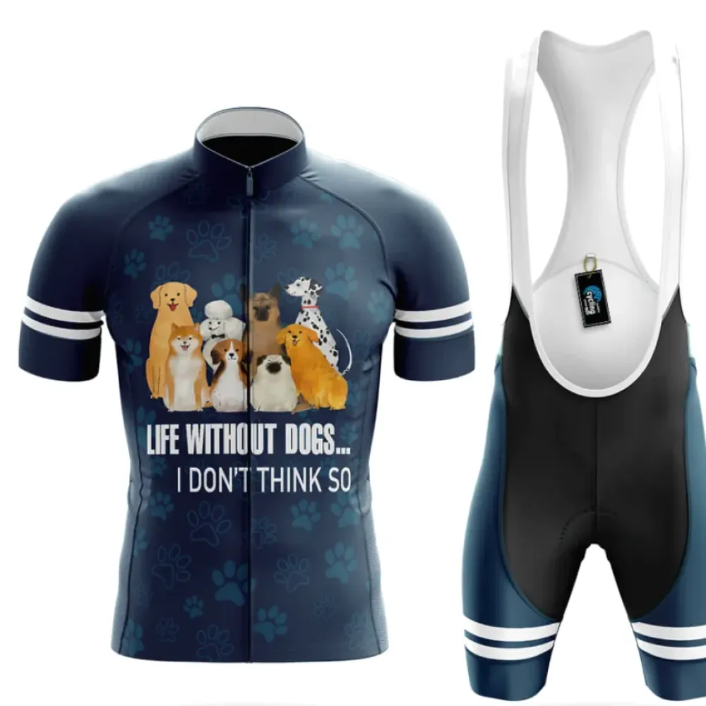 Life Without Dogs Cycling Kit Paw Print Navy/White/Grey