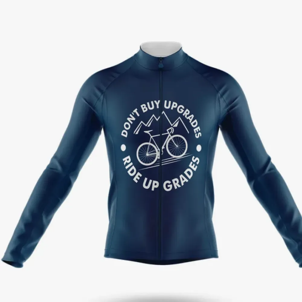 Ride Up Grades Long Sleeve Cycling Jersey Navy/White/Black