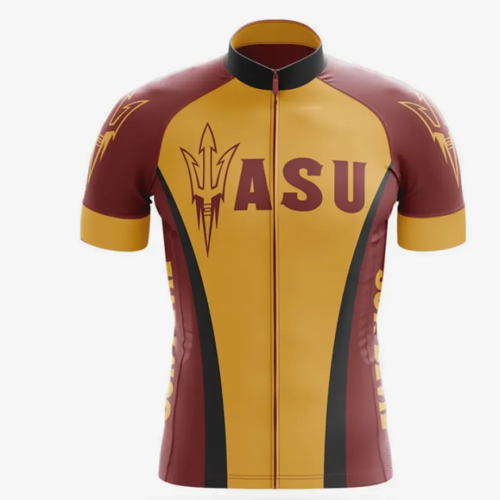 Arizona State Cycling Jersey ASU Maroon/Yellow/Black