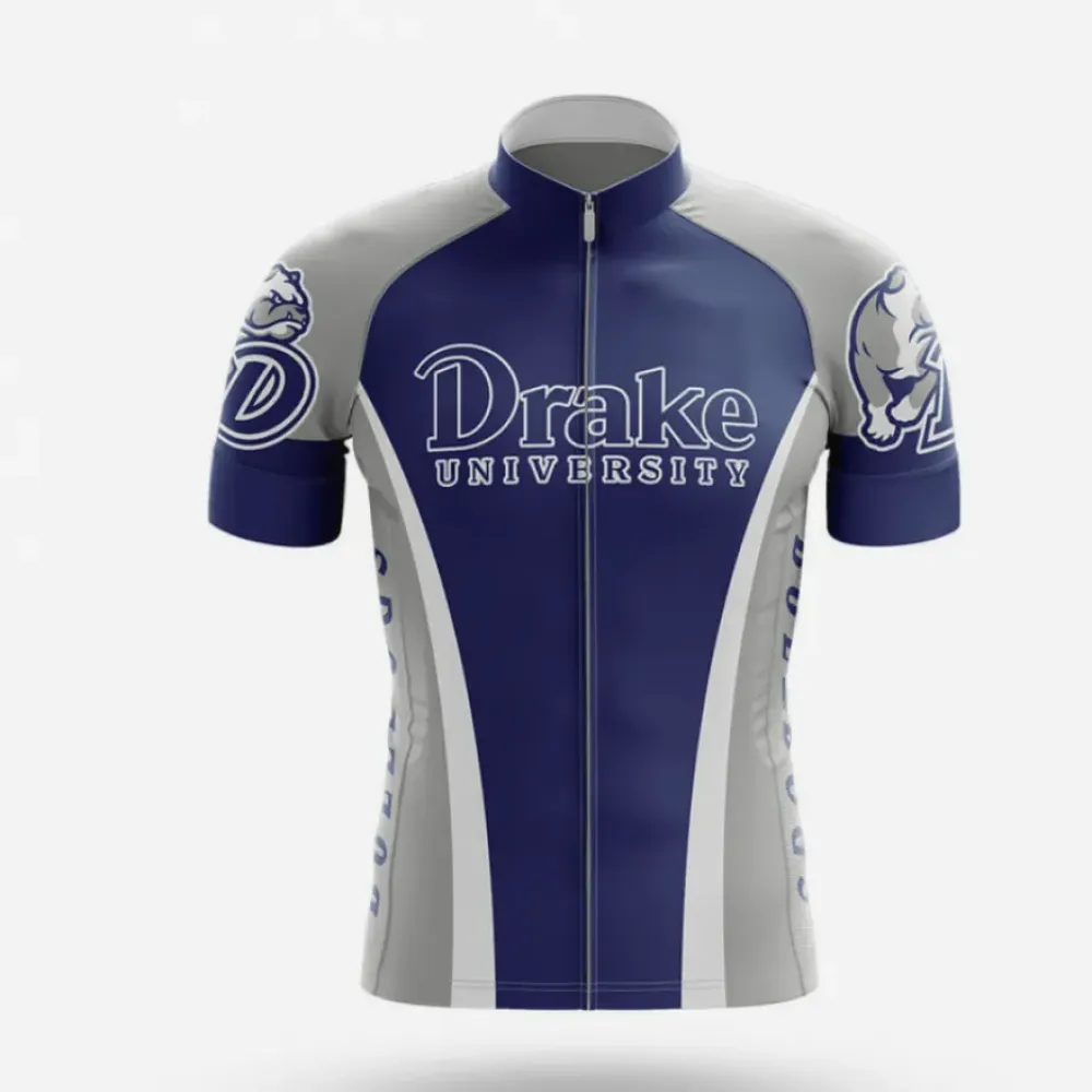 Drake University Cycling Jersey Navy/White/Grey