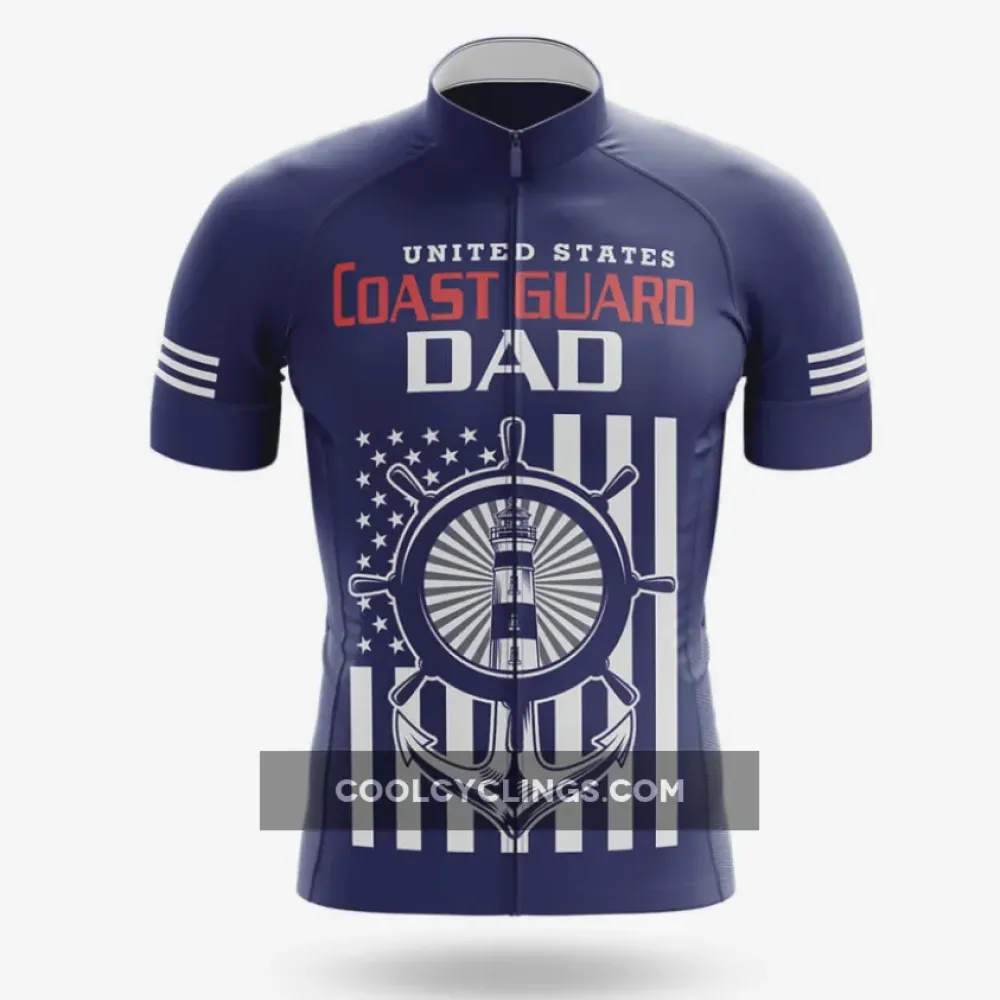 United States Coast Guard Dad Cycling Jersey Navy/White/Red