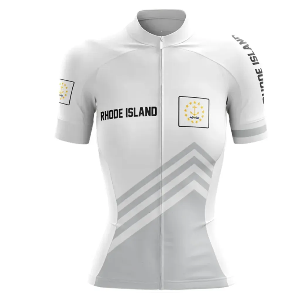 Rhode Island S4 White Cycling Jersey Women Gray/White/Black