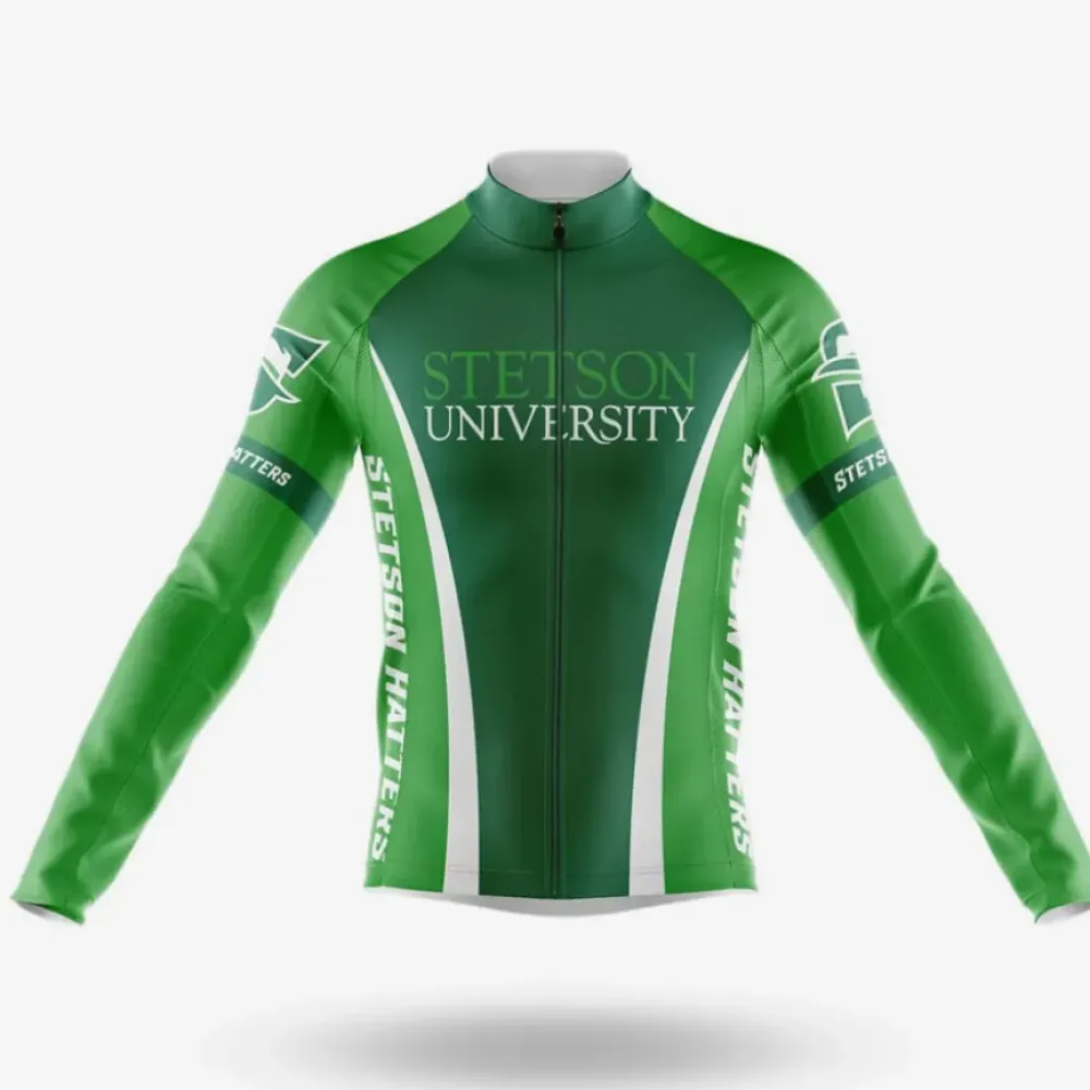 Stetson University Long Sleeve Cycling Jersey Green/White/Dark Green
