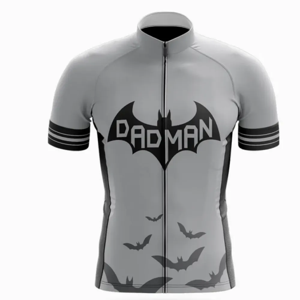 Batman Dadman Cycling Jersey Gray/Black/Silver