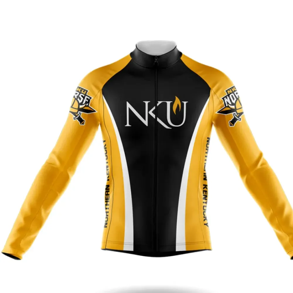 Northern Kentucky University Long Sleeve Cycling Jersey Black/Yellow/White