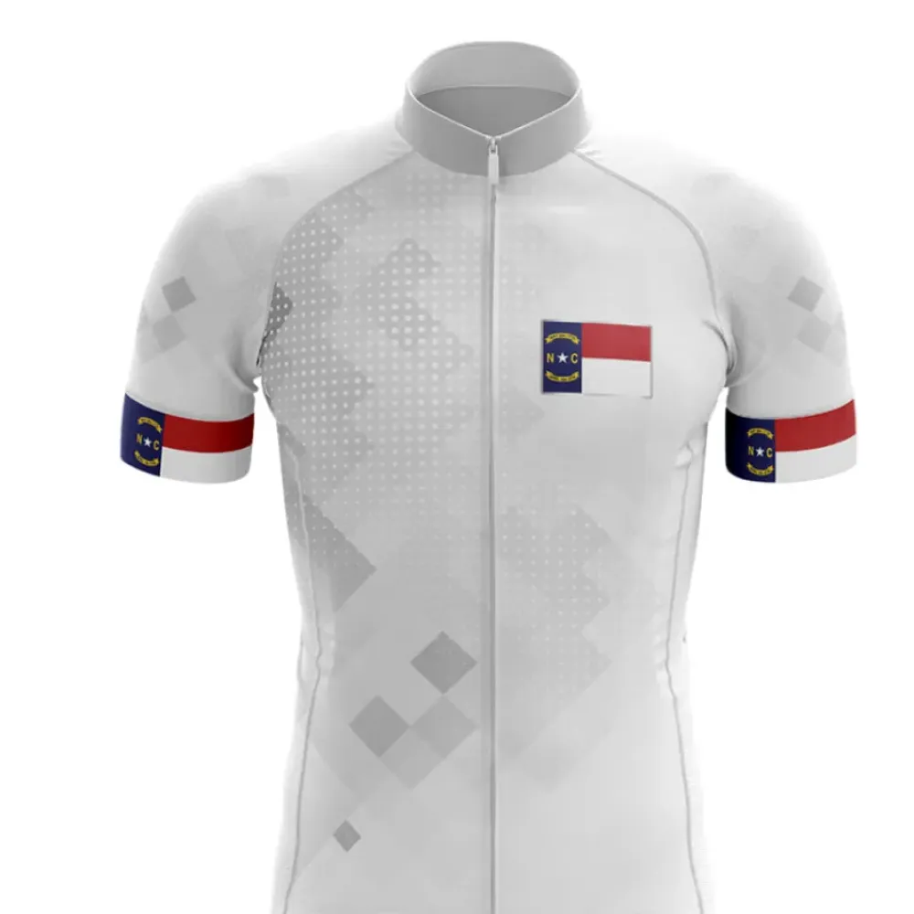 North Carolina Cycling Jersey NC Flag White/Red/Grey