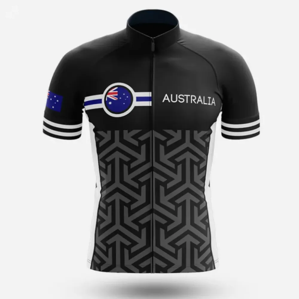 Australia V18 Cycling Jersey Black/White/Grey