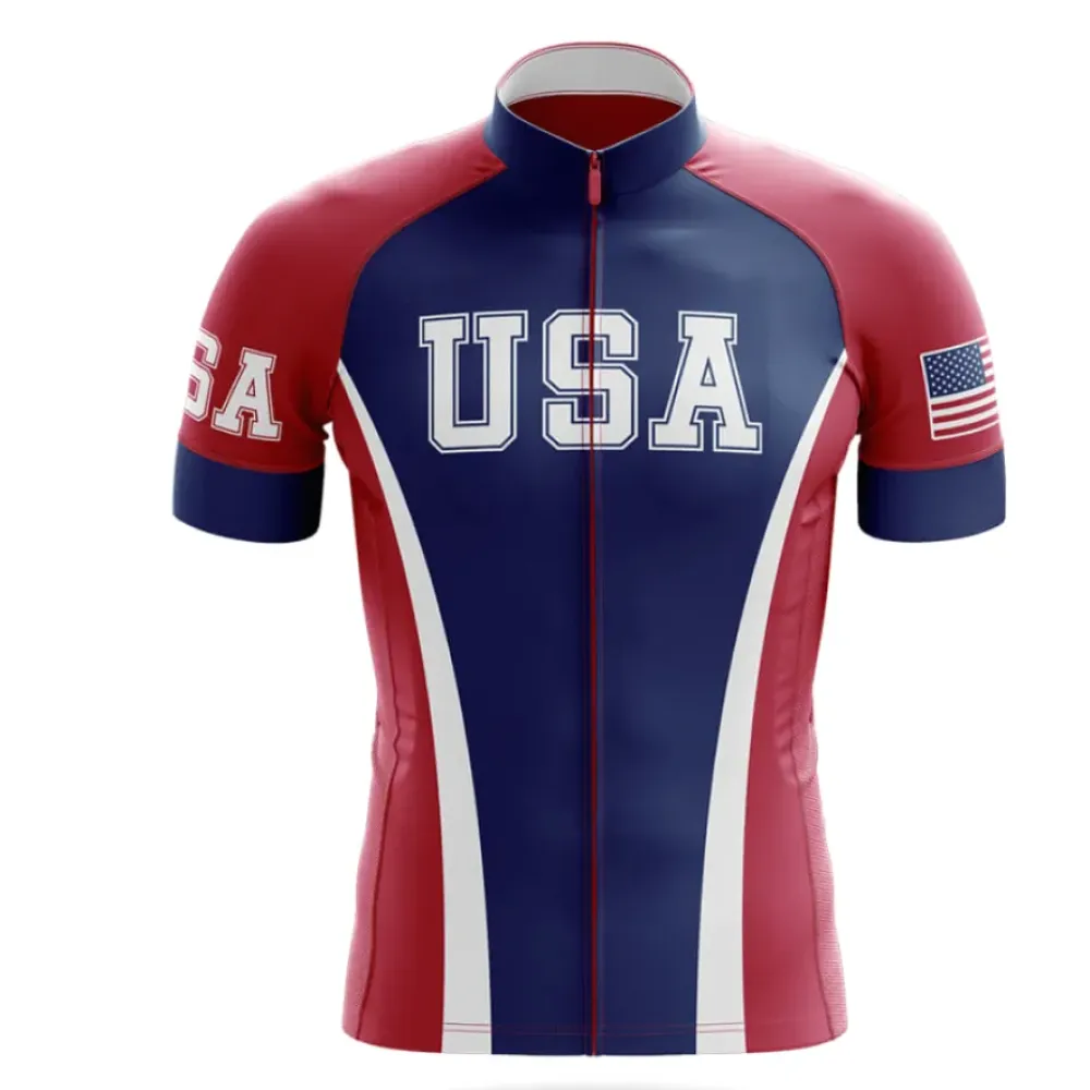 American Spirit Cycling Jersey USA Navy/Red/White