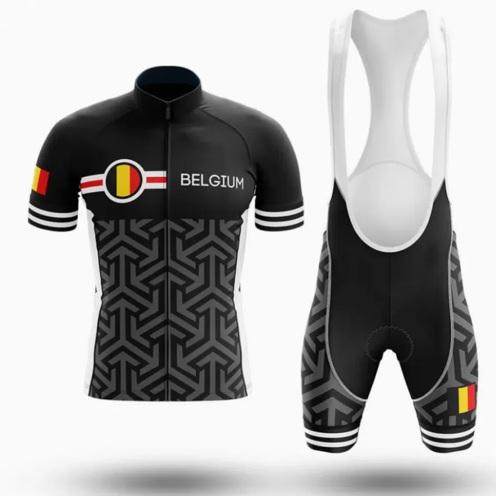 Belgium V18 Cycling Kit Geometric Black/White/Yellow
