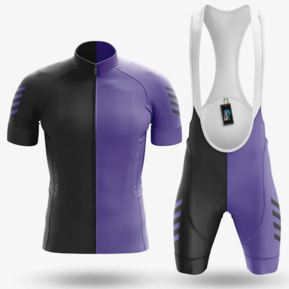 Cycling Kit Violet Black Full Set
