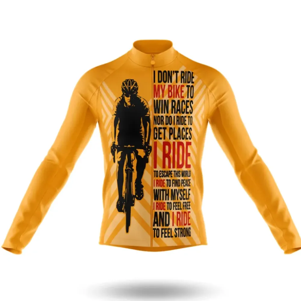 Ride My Bike V4 Long Sleeve Cycling Jersey Yellow/Orange/Gold