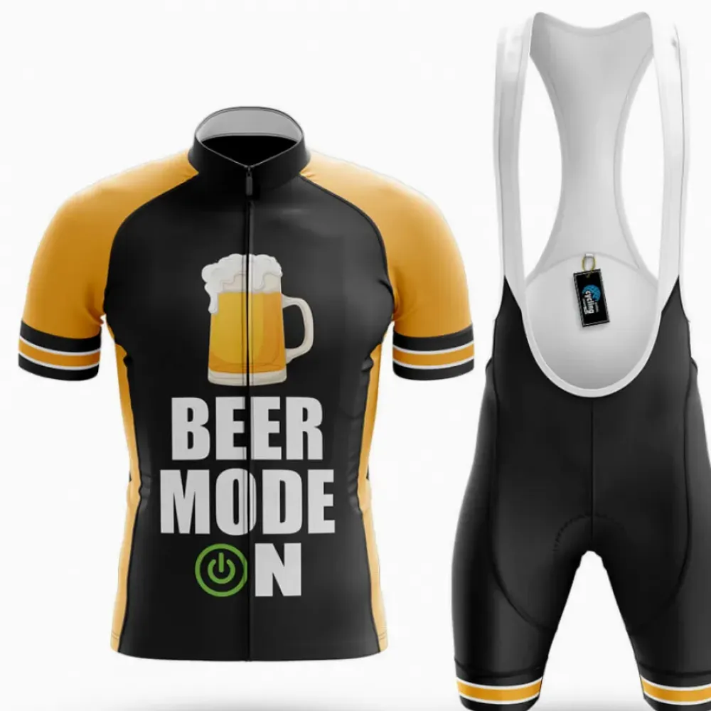 Cycling Kit Beer Mode On Black/Yellow/White