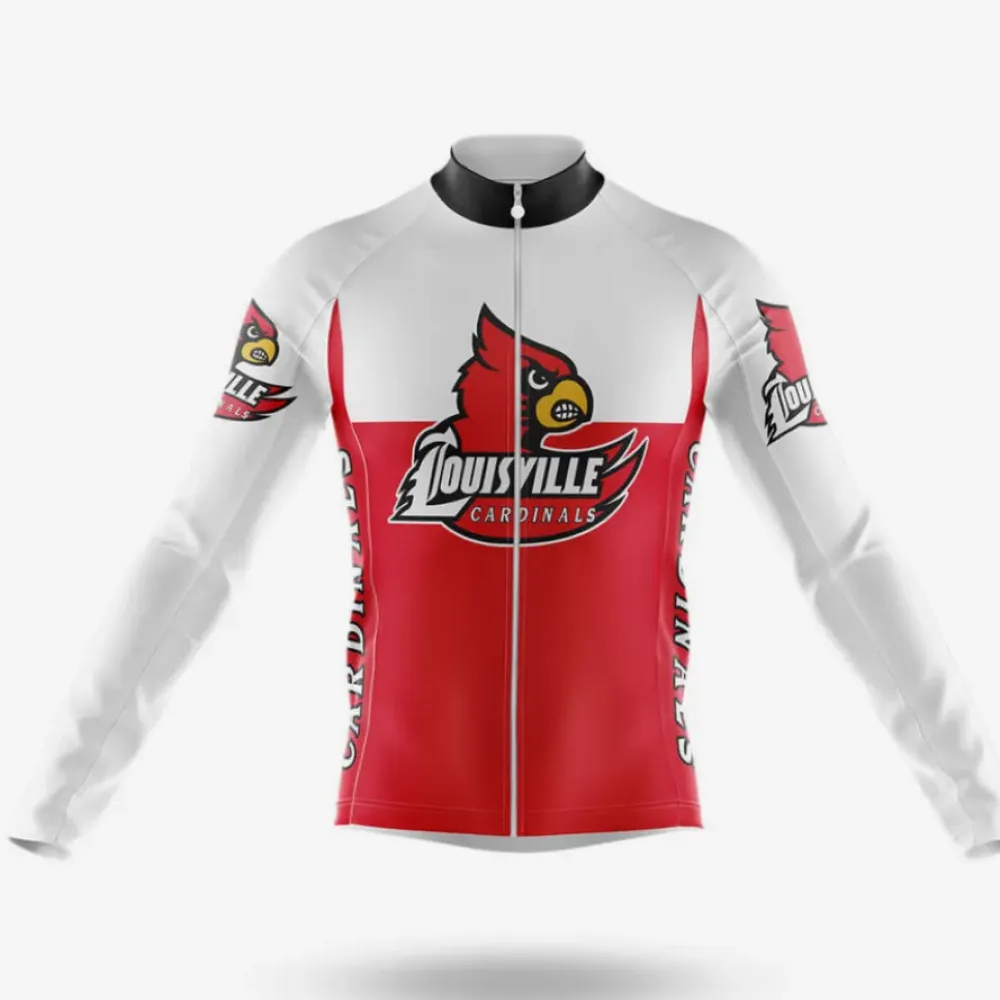 Louisville Cardinals Long Sleeve Cycling Jersey Red/White/Black