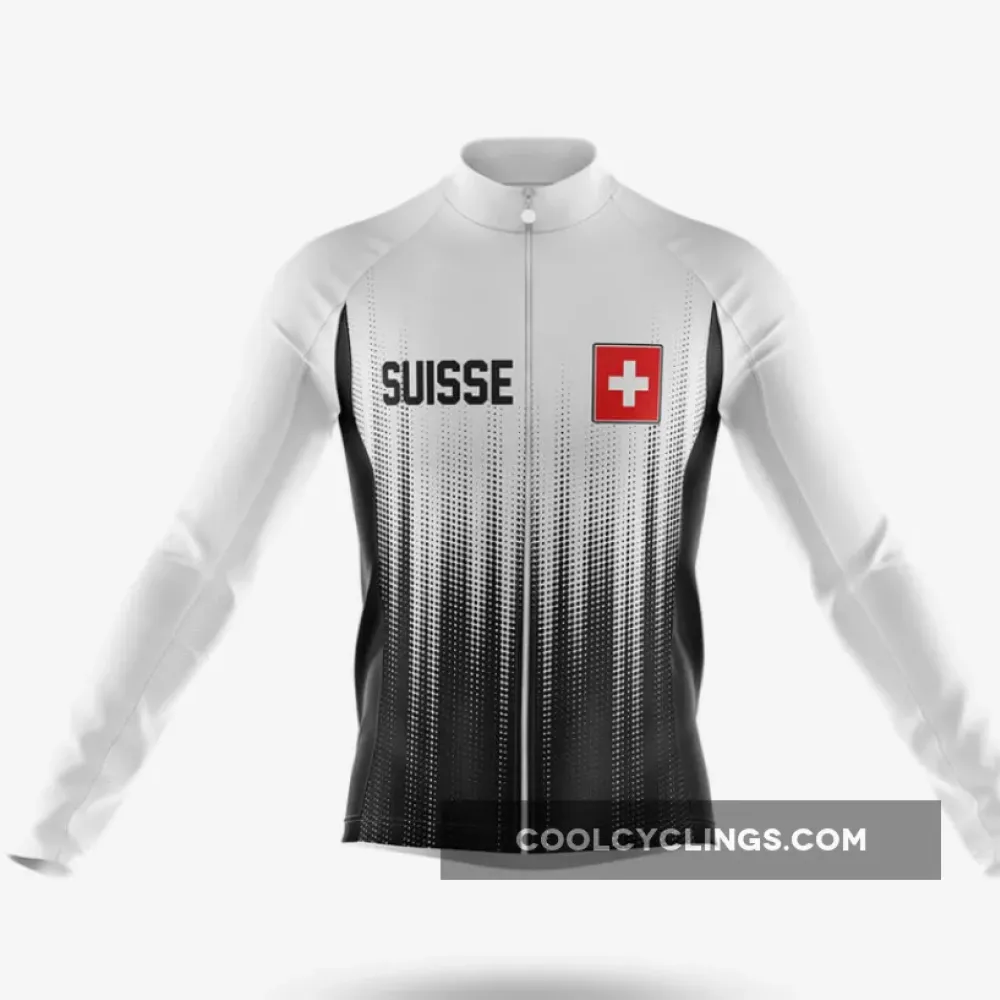 Suisse S14 Long Sleeve Cycling Jersey White/Black/Grey