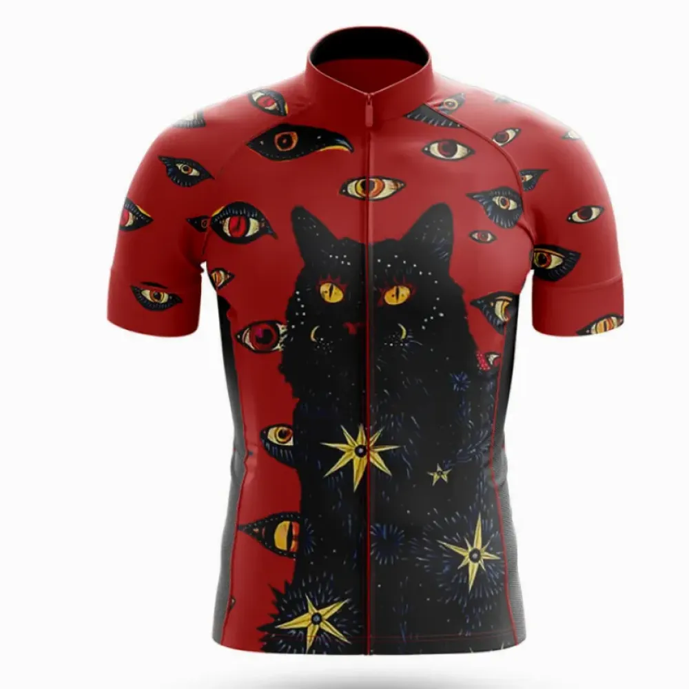 Cats Eyes Cycling Jersey Eyes Red/Black/Gold