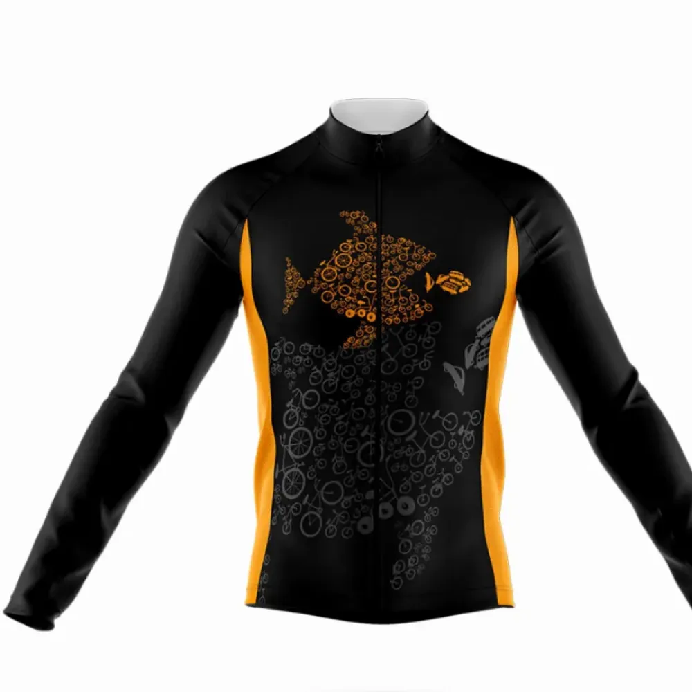 Bicycle Fish Long Sleeve Cycling Jersey //