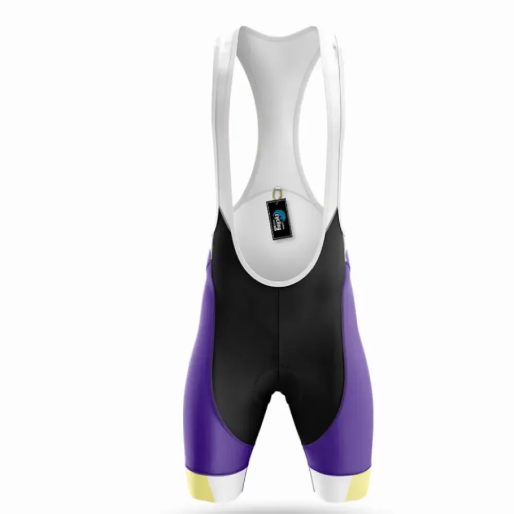 Cycling Bibs Comfortable Purple/Black/Gold