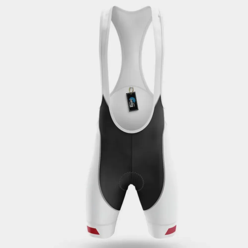 Cycling Bibs Comfortable White/Black/Red