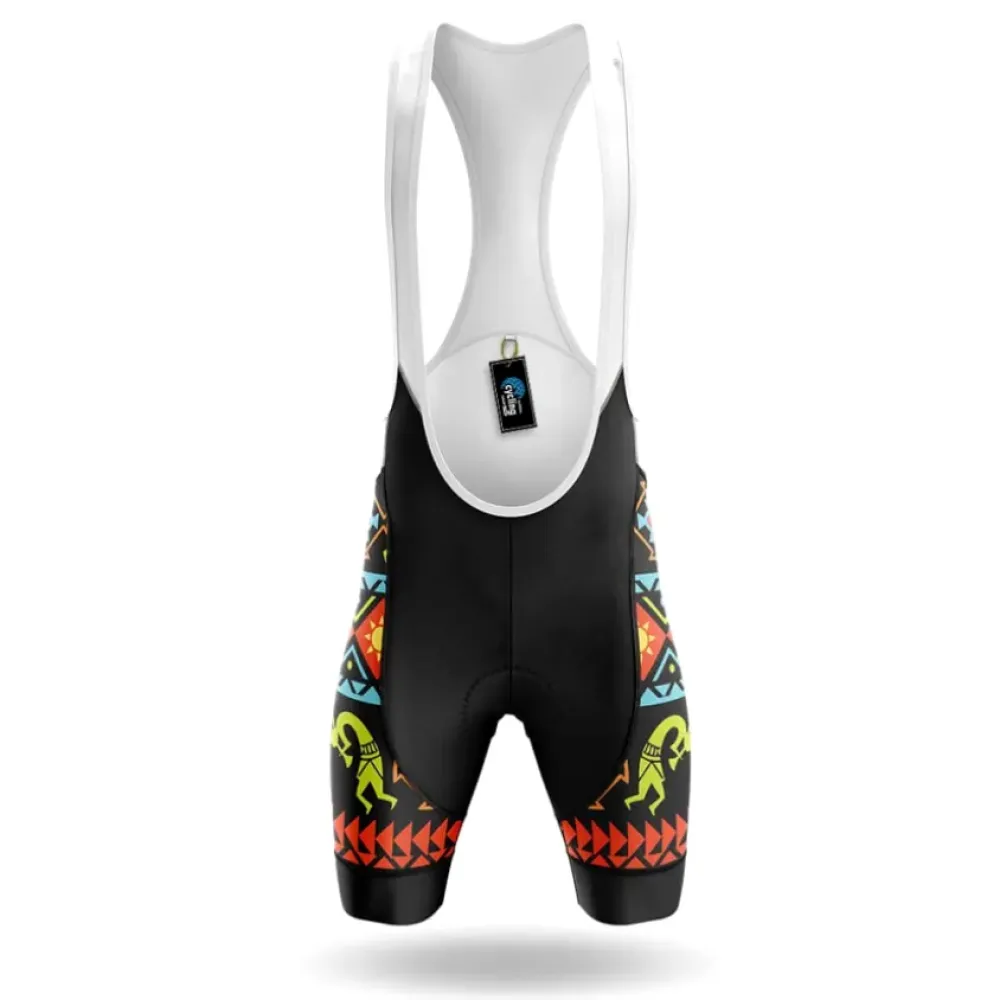 Cycling Bibs Kokopelli Geometric Black/Yellow/Orange