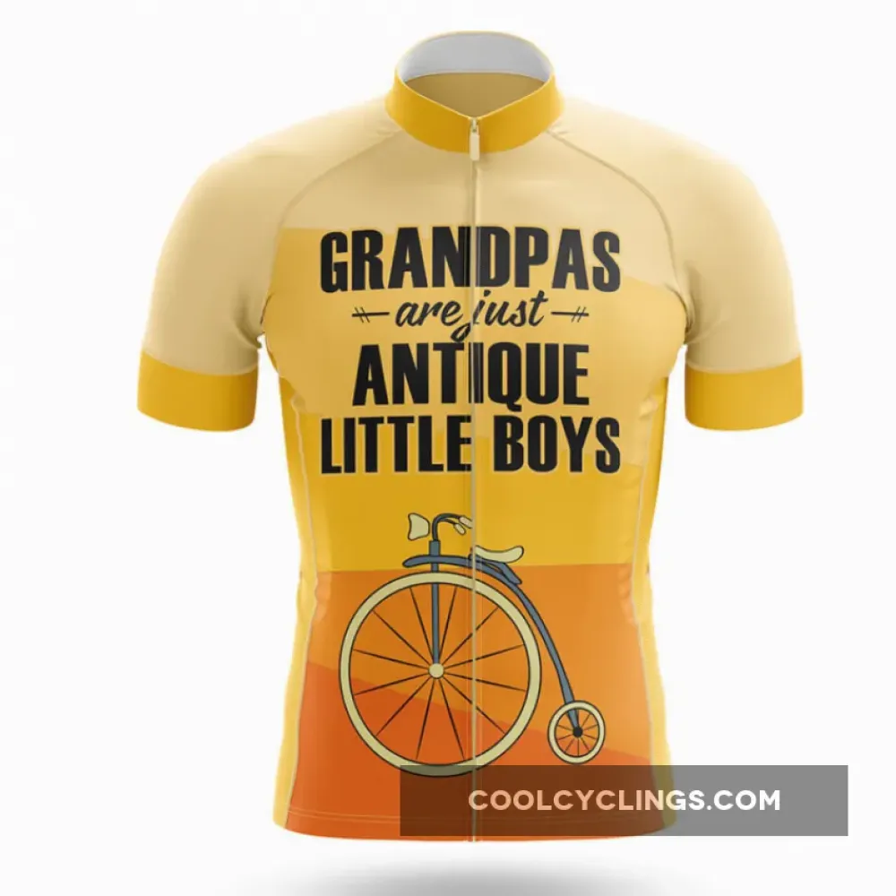 Grandpas V4 Cycling Jersey Antique Boys Yellow/Orange/Gold